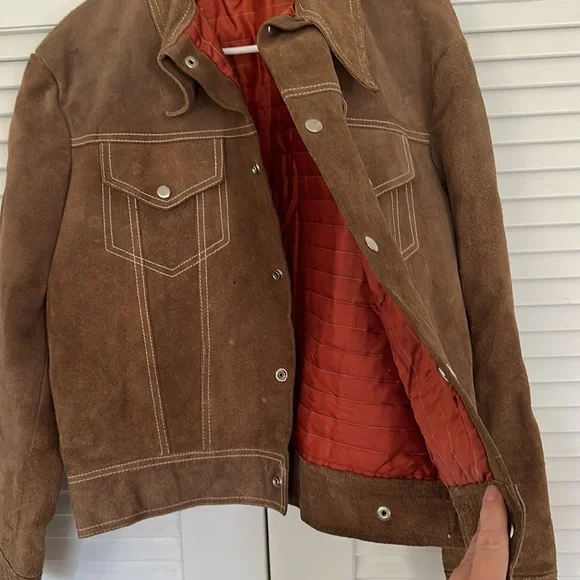 Vintage brown leather suede amazing jacket